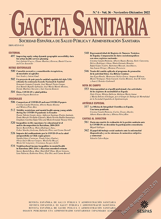 Go to journal home page - Gaceta Sanitaria